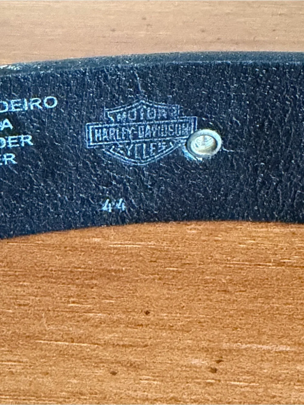 Harley-Davidson Men's Black Adjustable Leather Coin Concho Belt Size 44 Biker